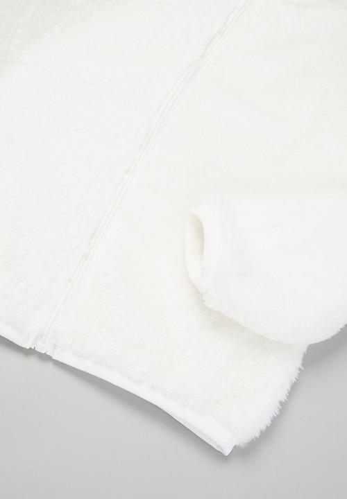 Baby Star - Fluffy zip through jacket - white