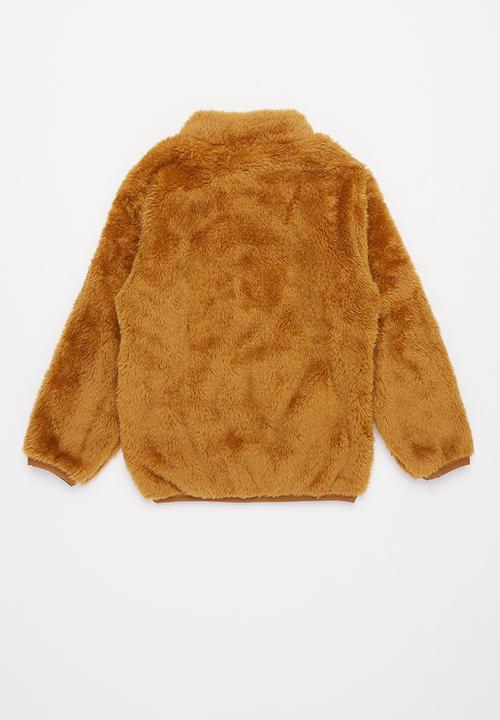Baby Star - Fluffy zip through jacket - brown