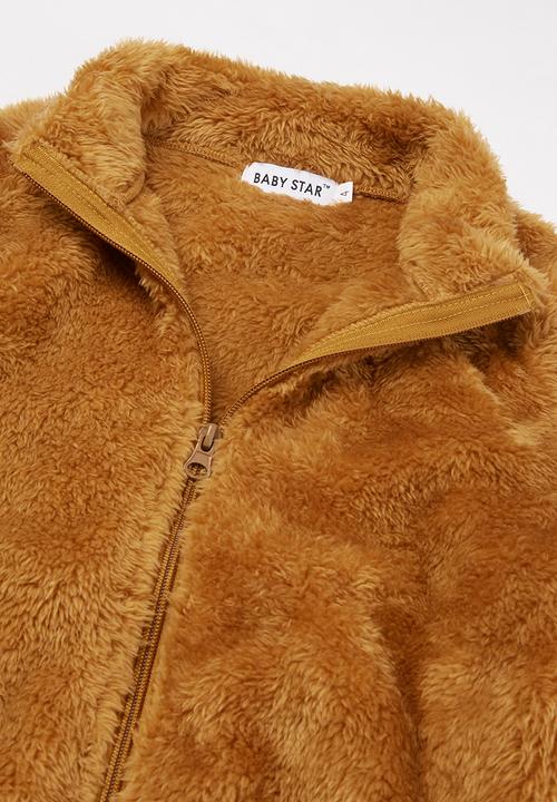 Baby Star - Fluffy zip through jacket - brown