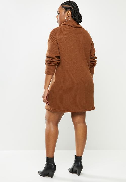 Me&B - Plus cowl neck top/dress - rust