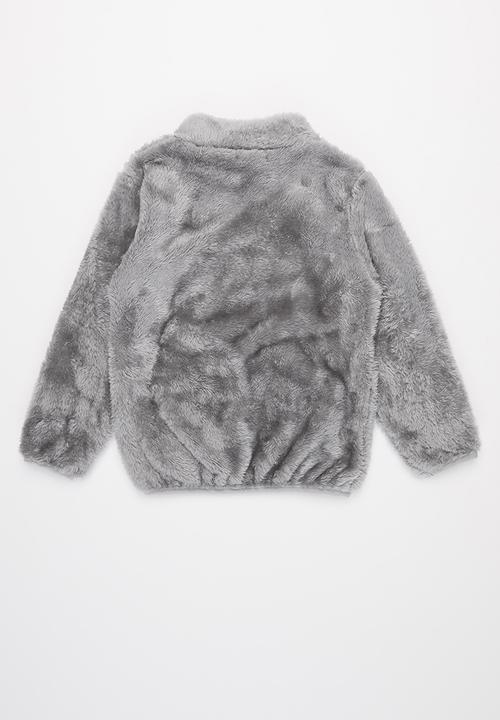 Baby Star - Fluffy zip through jacket - grey
