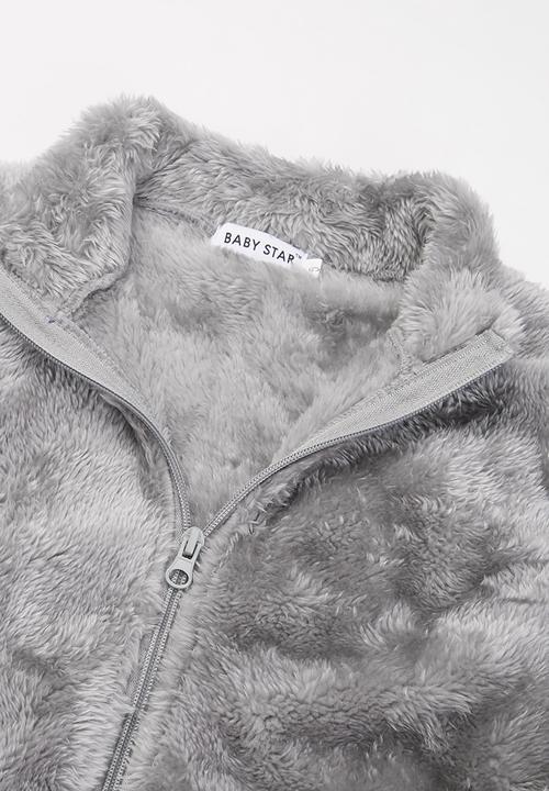 Baby Star - Fluffy zip through jacket - grey