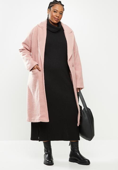 Me&B - Plus cowl maxi dress with side slits - black