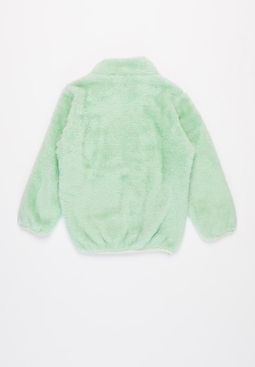 Baby Star - Fluffy zip through jacket - mint