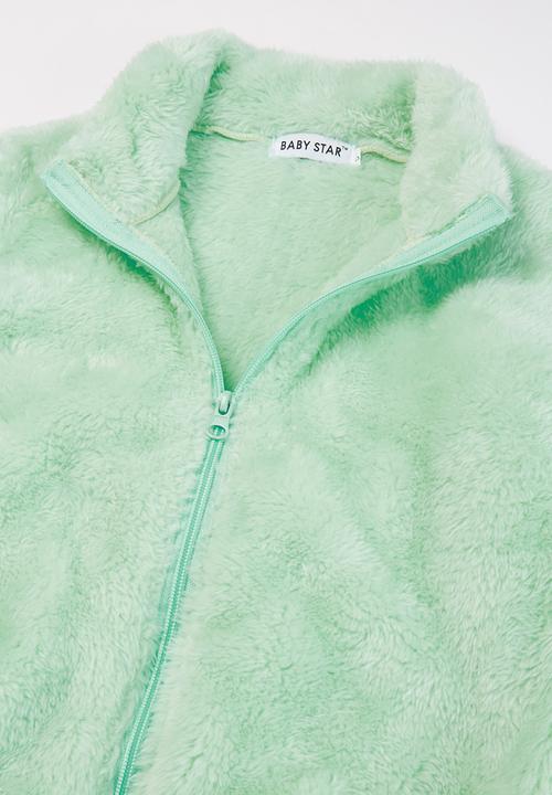 Baby Star - Fluffy zip through jacket - mint