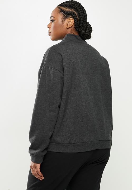 Me&B - Plus quarter zip hoodie - charcoal