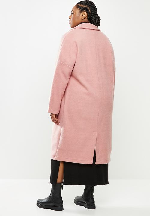Me&B - Plus pink melton coat - pink 