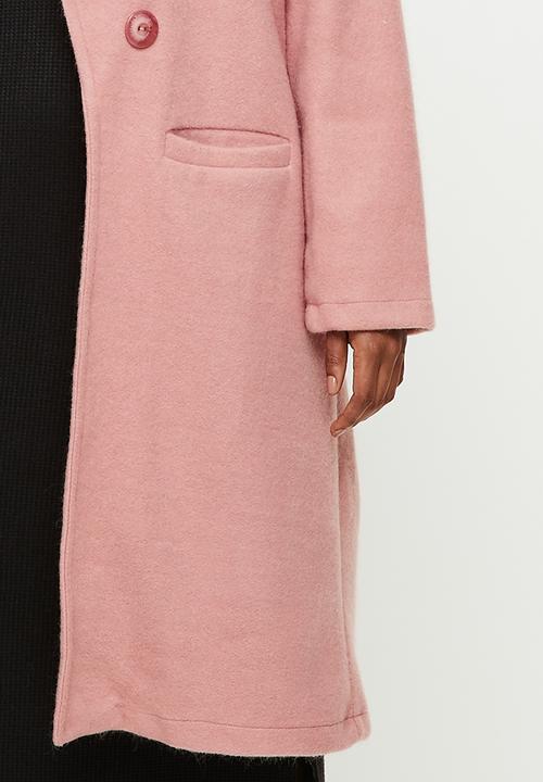 Me&B - Plus pink melton coat - pink 