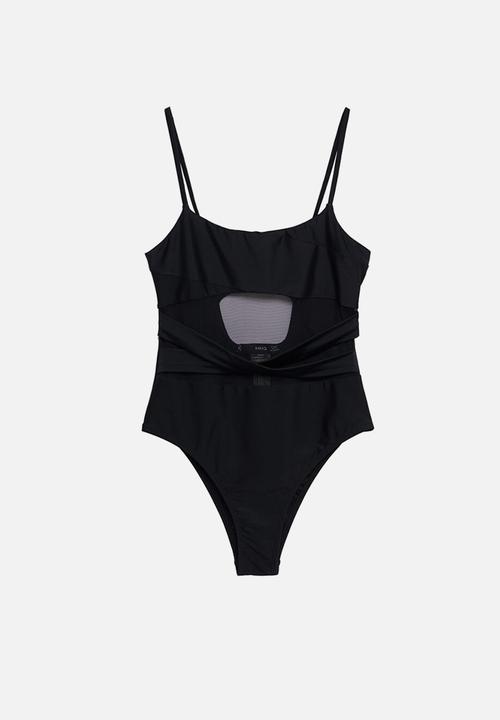 MANGO - Swimsuit misha - black