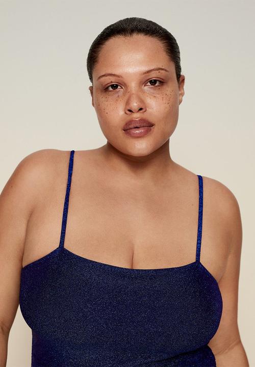 Violeta by Mango - Plus swimsuit diamond - dark blue 