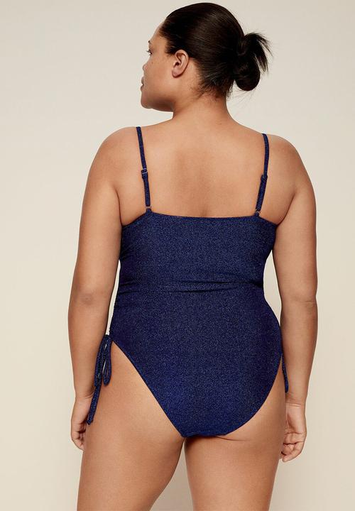 Violeta by Mango - Plus swimsuit diamond - dark blue 
