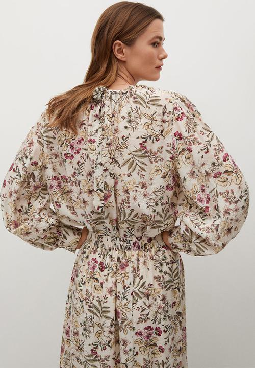 MANGO - Blouse farm - light beige