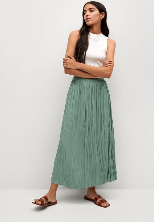 MANGO - Skirt palmer - aqua green