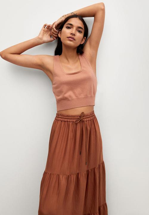 MANGO - Skirt bambu - burnt orange