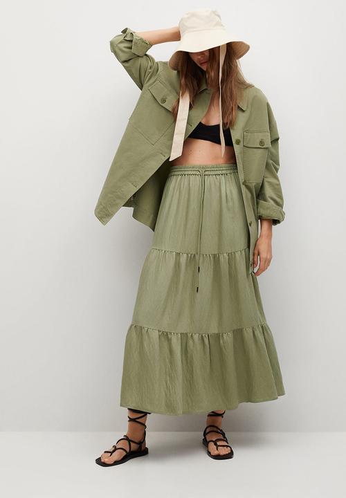 MANGO - Skirt bambu - olive