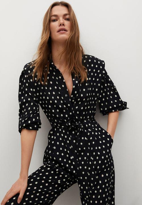 MANGO - One-piece suit tiger - black