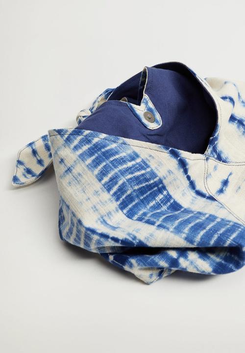 MANGO - Tiedye bag - white & blue