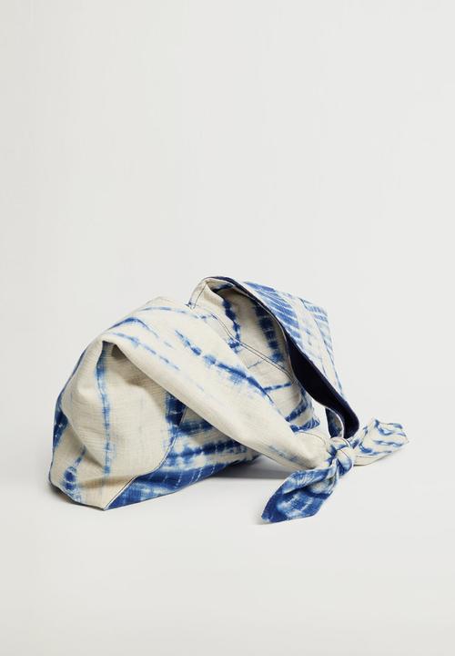 MANGO - Tiedye bag - white & blue