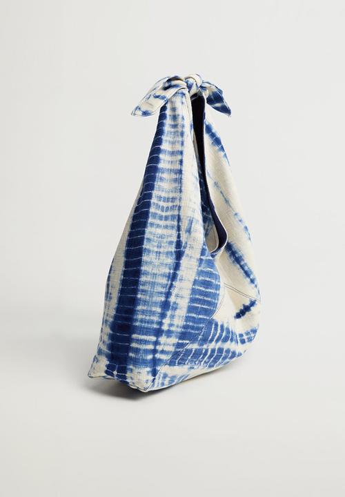 MANGO - Tiedye bag - white & blue