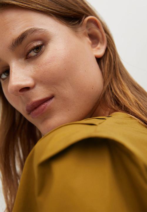 MANGO - Blouse pillu - dark yellow
