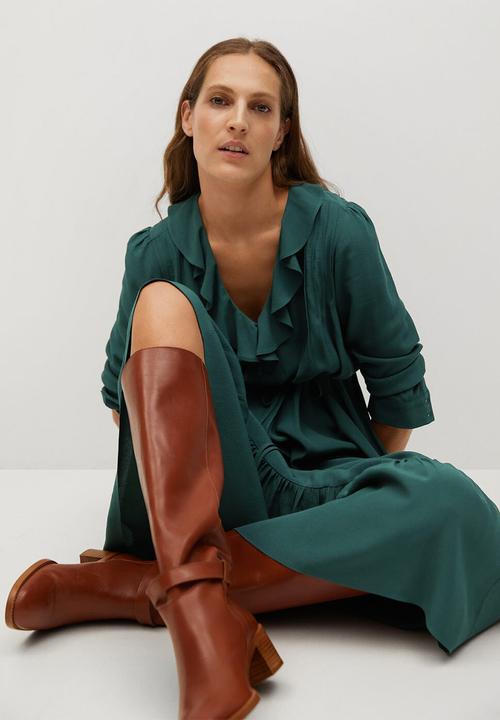 MANGO - Dress noir - green