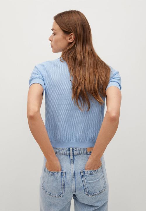 MANGO - Polo shirt circle - blue