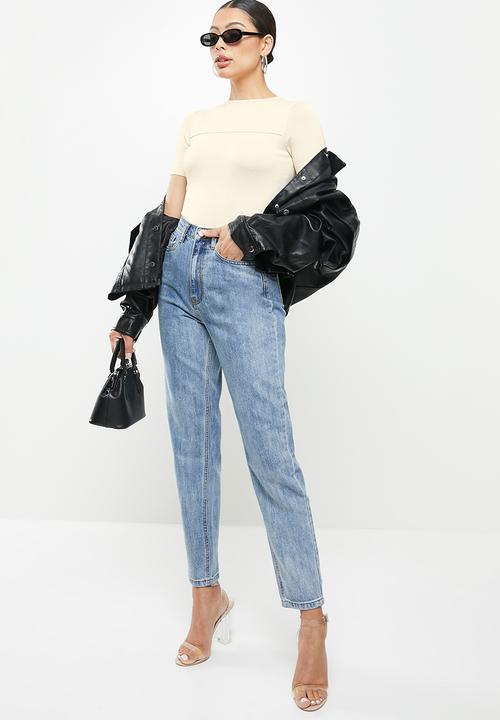 Missguided - Clean seam front bodysuit - cream