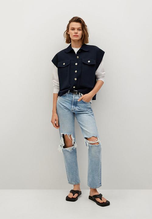 MANGO - Waistcoat boti - navy