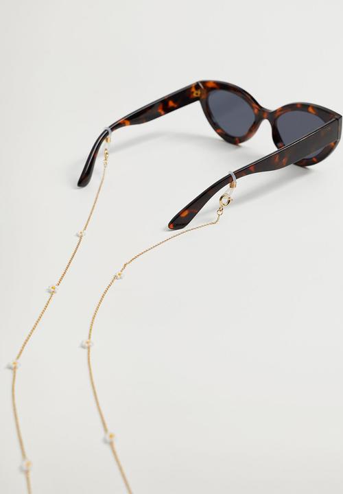 MANGO - Darla sunglass & mask necklace - gold