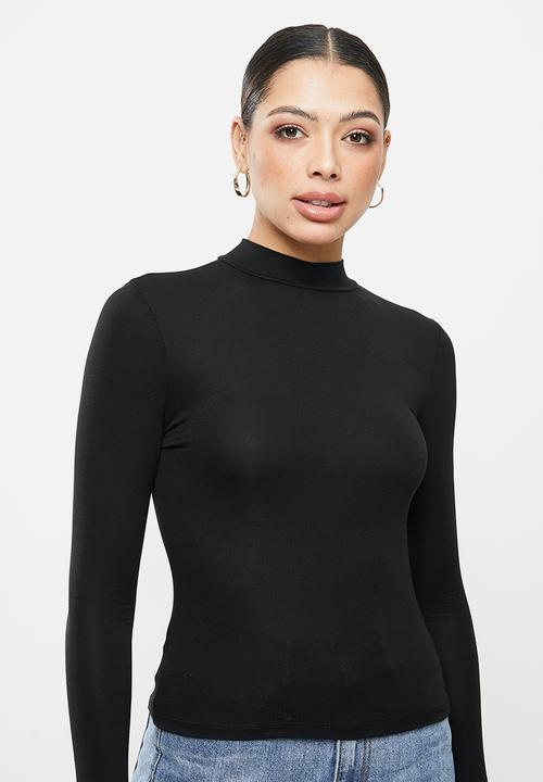 Missguided - Long sleeve turtle neck top - black