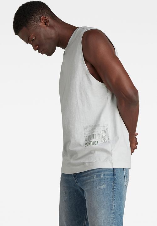 G-STAR - Graphic stitch detail tank - white