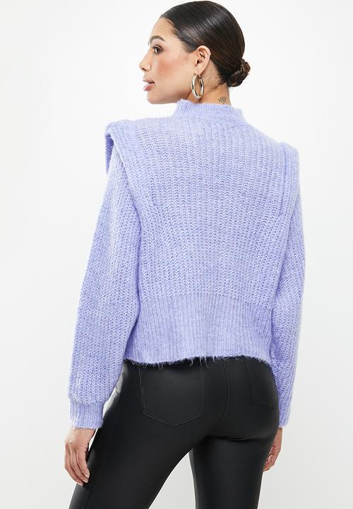 Missguided - Shoulder lip marl jumper -blue