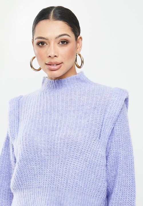 Missguided - Shoulder lip marl jumper -blue