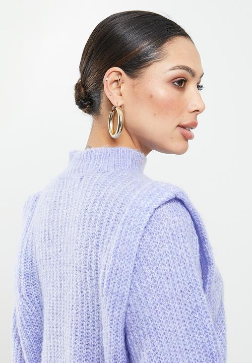 Missguided - Shoulder lip marl jumper -blue