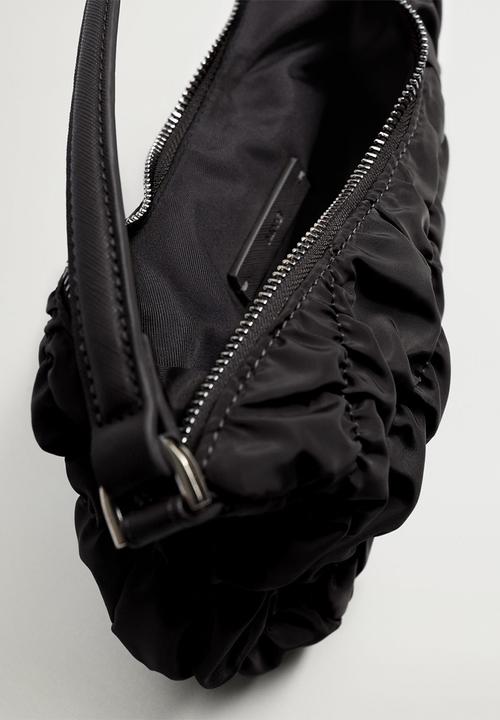 MANGO - Ruffle bag - black 