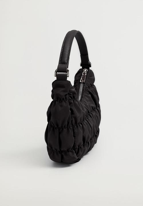 MANGO - Ruffle bag - black 