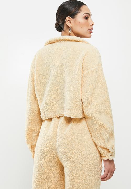 Missguided - Borg pocket detail jacket - brown
