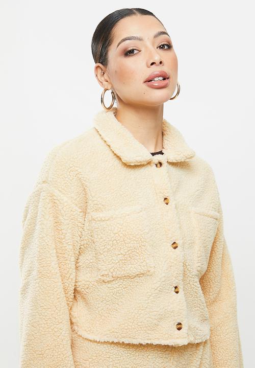 Missguided - Borg pocket detail jacket - brown
