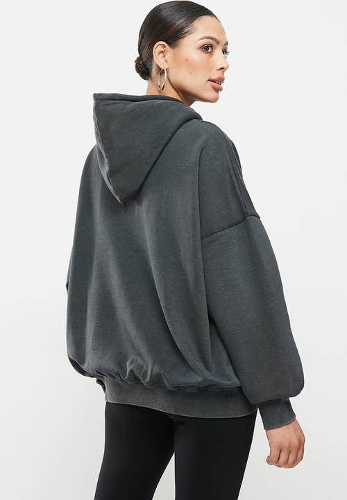 Missguided - Acid wash exposed seam oversized - dark grey