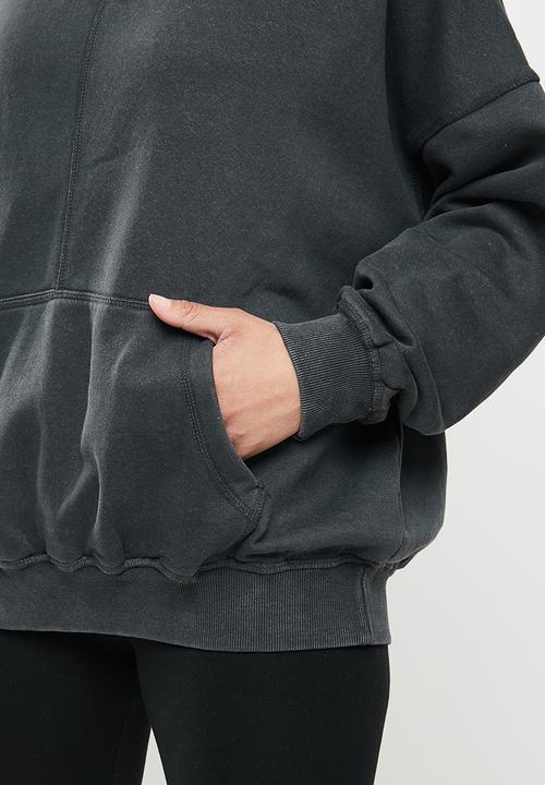 Missguided - Acid wash exposed seam oversized - dark grey
