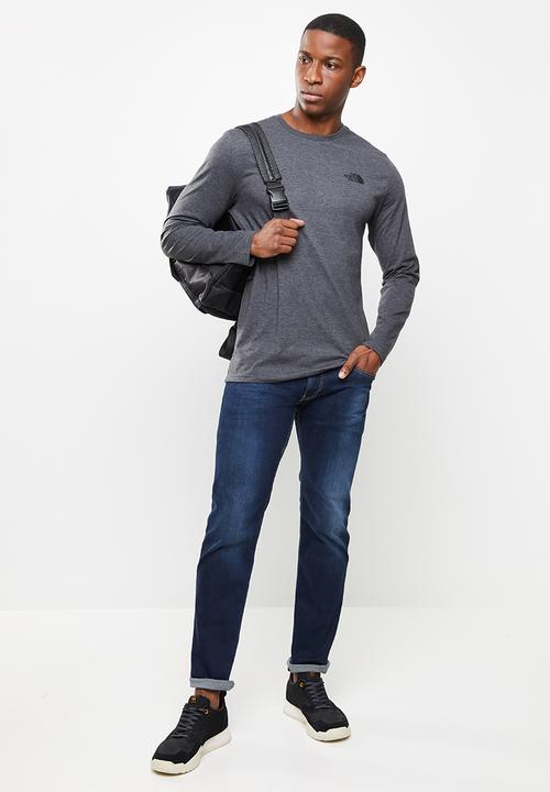 The North Face - Long sleeve red box tee - dark grey