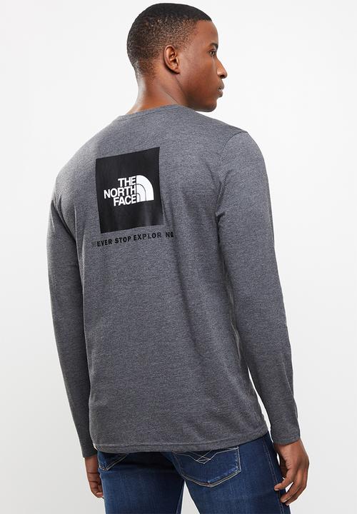 The North Face - Long sleeve red box tee - dark grey