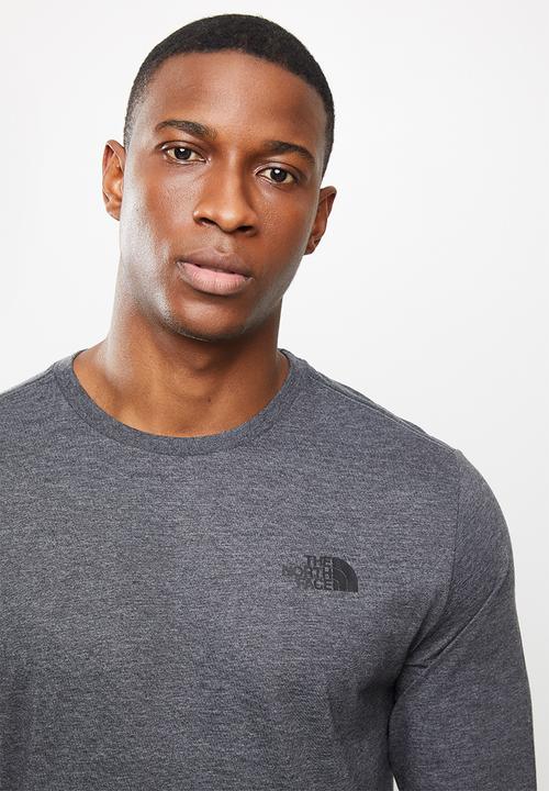 The North Face - Long sleeve red box tee - dark grey