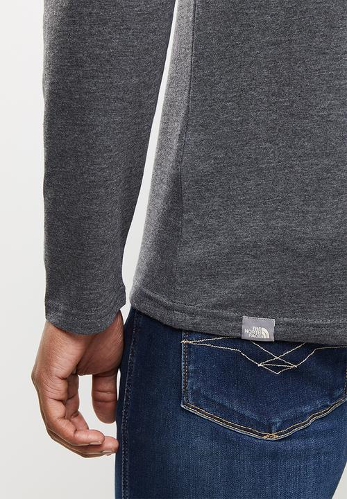 The North Face - Long sleeve red box tee - dark grey