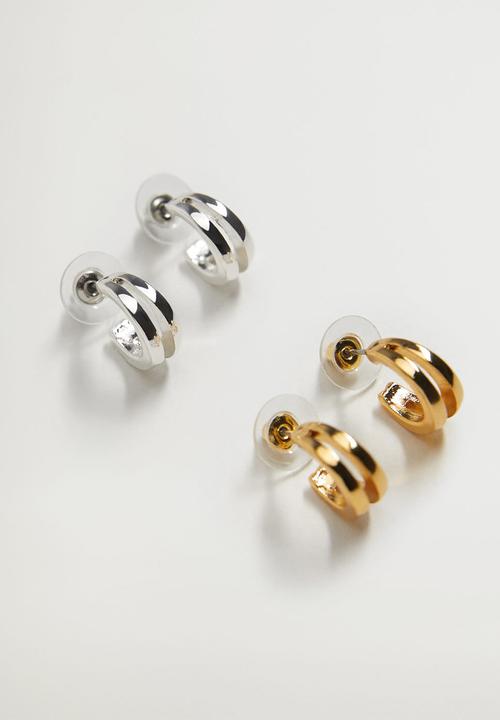 MANGO - Pluto earrings - gold & silver 