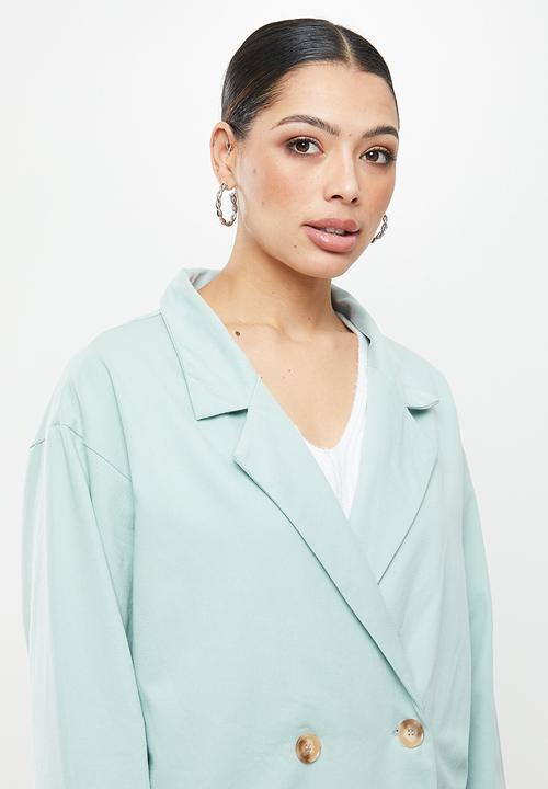Missguided - Tailored duster trench coat - blue