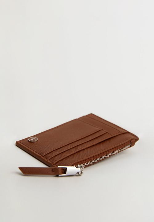 MANGO - Ruffled card holder - brown
