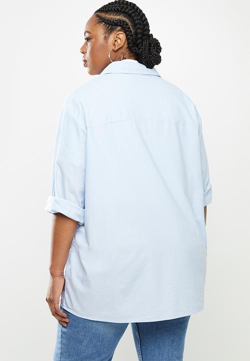 Cotton On - Curve preppy shirt - blue