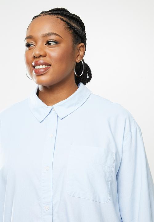 Cotton On - Curve preppy shirt - blue