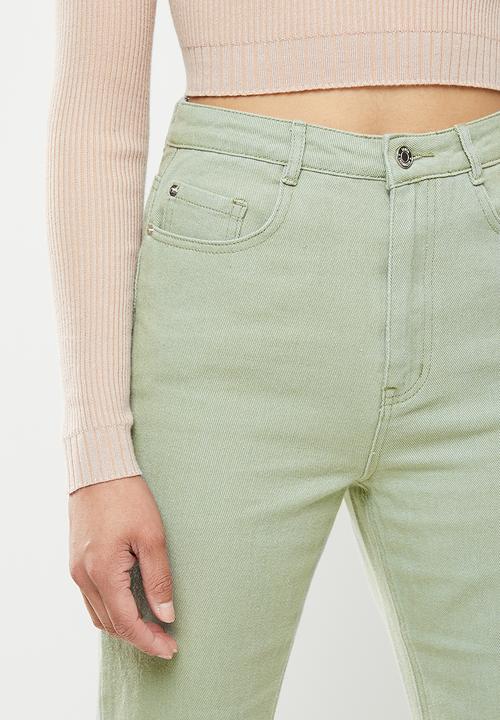Missguided - Wrath split hem straight jean co ord - sage